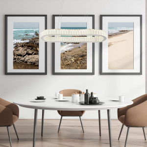 LED Pendelleuchte, Chrom, K5 Kristalle, Metall, CCT, Dimmer, Fernbedienung, Timer, 89 cm x 31 cm