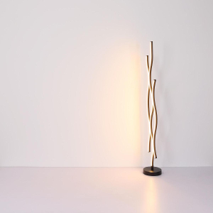 LED Stehleuchte, Schwarz, Matt, Metall, 1330 Lumen, 135 cm Höhe