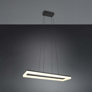 LED Pendelleuchte, Schwarz, Rechteckig, Höhe anpassbar, 70 cm x 20 cm