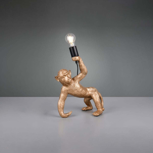 Tischleuchte, Affe, Gold, Schalter, 42 cm Höhe