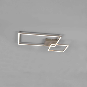 LED Deckenleuchte, Nickel, Schwenkbar, Dimmer, 64 cm x 37 cm