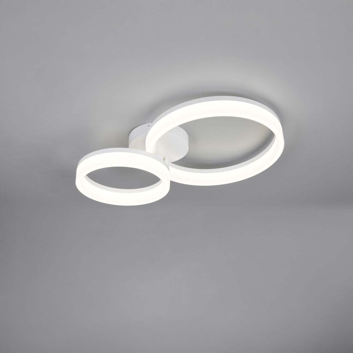 LED Deckenleuchte, Weiss, Ringe, 4000 K, 51 cm x 33 cm
