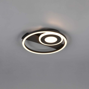 LED Deckenleuchte, Schwarz, Ringförmig, 32 cm x 31 cm