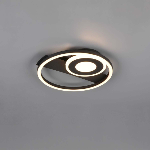 LED Deckenleuchte, Schwarz, Ringförmig, 32 cm x 31 cm