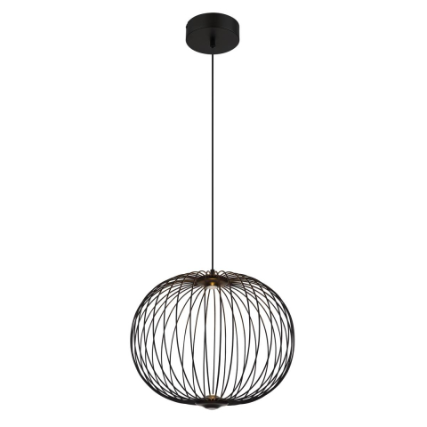 LED Pendelleuchten, Metall, Schwarz, Rund, 150 cm Höhe
