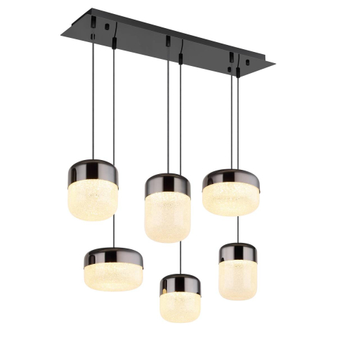 LED Pendelleuchte, Rund, Metall, Graphit, 80 cm Ø, 150 cm Hoch
