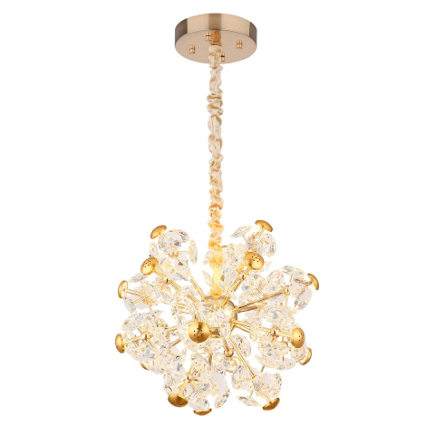 LED Pendelleuchte, Gold, Kugelförmig, Metall, 50 cm Ø, 4800 Lumen, 3000 K, 125 cm hoch, 52 Watt, IP20, Langlebig.