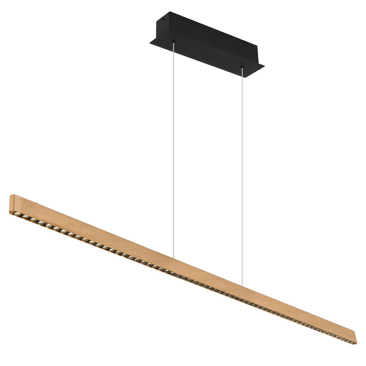 LED Pendelleuchte, Metall, Kupfer, Schwarz, Touch Dimmer, 120 cm x 9 cm