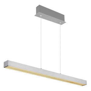 LED Pendelleuchte, Aluminium Opal, Längliche Form, CCT Memory, dimmbar, 2800 Lumen, Länge 150 cm, Höhe 150 cm, 2700-6000 K, IP20