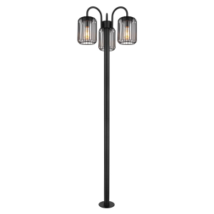 Außen Stehleuchten, Edelstahl, Kunststoff, Schwarz, Klar, IP44, 180 cm Höhe