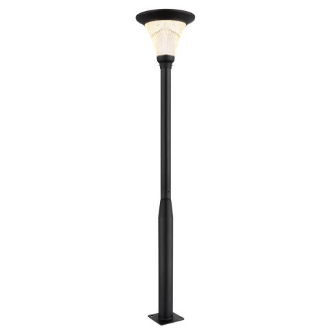 LED Aussen Stehleuchte, Grau, Rund, Aludruckguss, Timer, Dimmbar, Fernbedienung, 3000-6500K, 570 Lumen, 8W, IP54, Ø42.5cm, H336cm