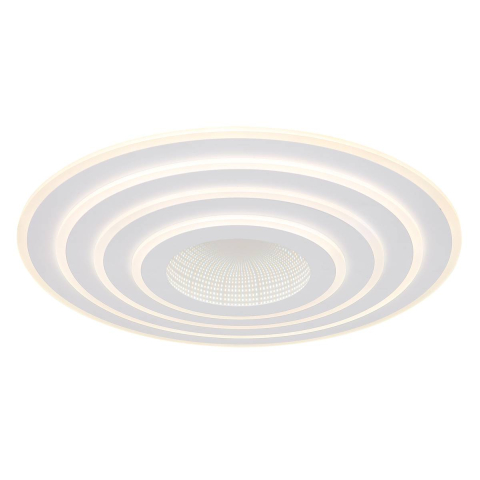 LED Deckenleuchte, Chrom, Weiss, Opal, Rund, Smart Light, Dimmbar, 4200 Lumen, CCT, Nachtlicht, Memory, Fernbedienung. IP20. 70 cm
