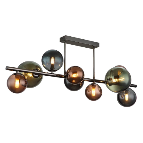 Deckenleuchte, LED, Metall, Glas, Grün, Bronze, 87 cm x 30 cm