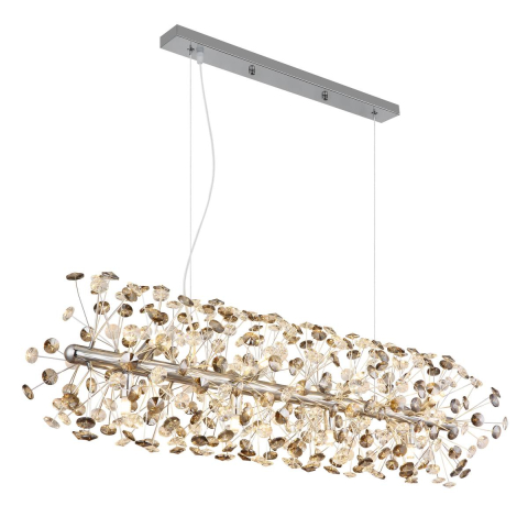 Pendelleuchte, Kronleuchter, Metall, K9 Kristalle, 12 Lichtquellen, 90 cm x 30 cm