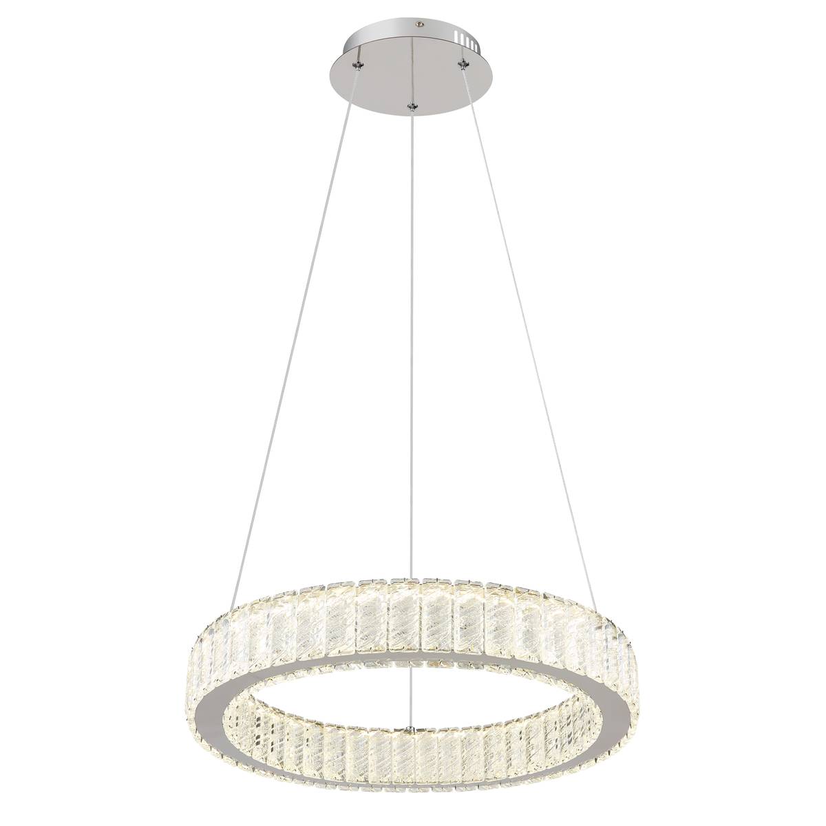 LED Pendelleuchte, Chrom, Memoryfunktion, Klar, Metall, K5 Kristalle, Stromsparend, Höhenverstellbar, Dimmbar, CCT, Fernbedienung, Frei Haus