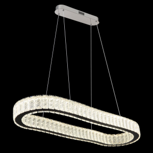 LED Pendelleuchte, Chrom, Klar, Metall, K5 Kristalle, CCT, Nachtlicht, Memory Funktion, Fernbedienung, Dimmbar, 3566 Lumen, Frei Haus