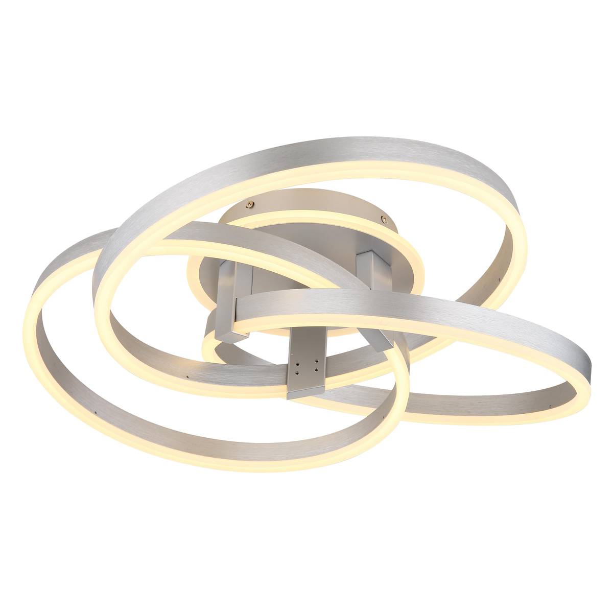 Plafonnier LED, gris, aluminium, intensité variable, veilleuse, mémoire, 60 cm Ø