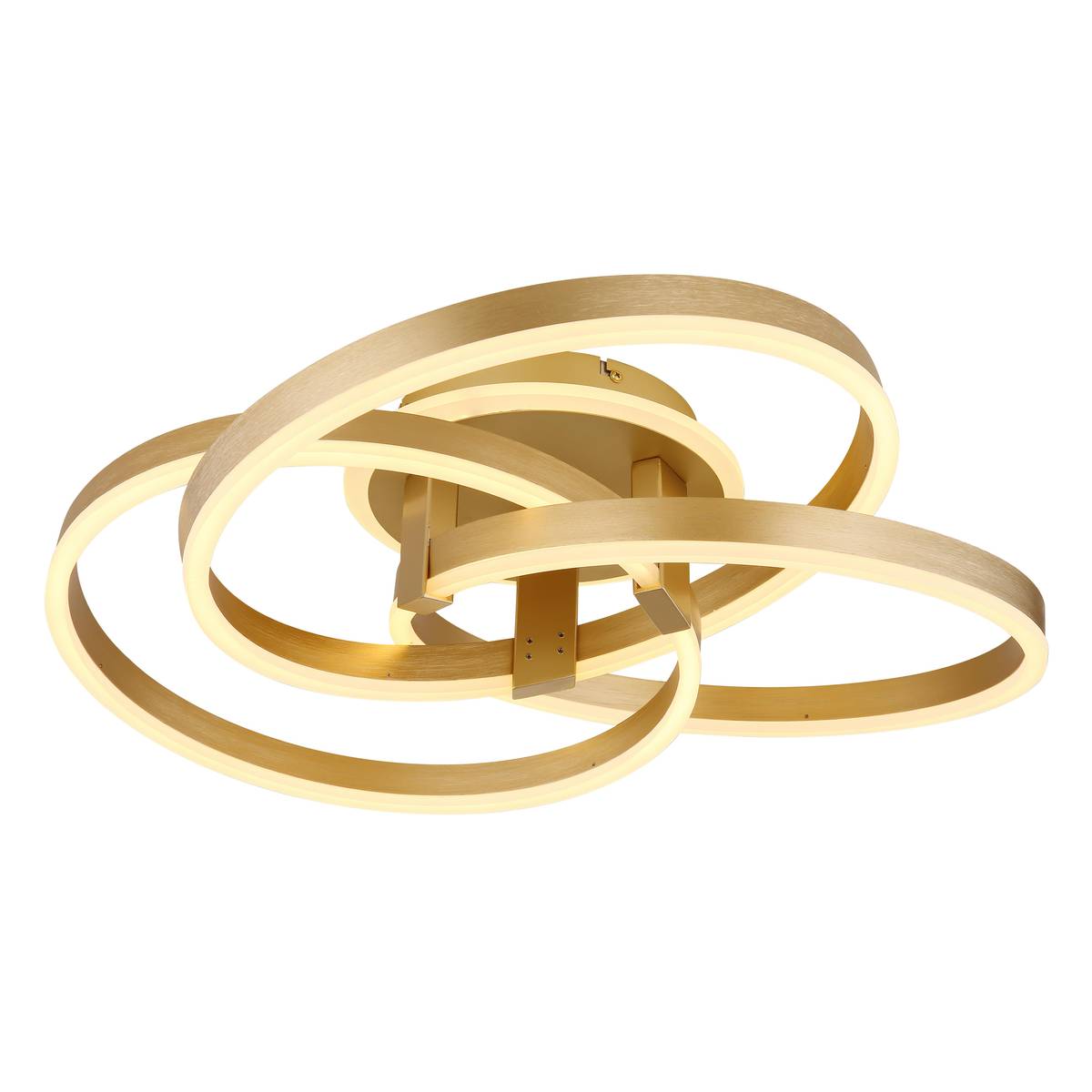 LED Deckenleuchte, Gold, Opal, Metall Aluminium, Acryl, 4313 Lumen, Dimmbar, CCT, Nachtlicht, Memory, Fernbedienung, IP20, Versandkostenfrei