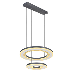 LED Pendelleuchte, Metall, Schwarz, Weiß, CCT, Dimmer, Fernbedienung, 50 cm Ø