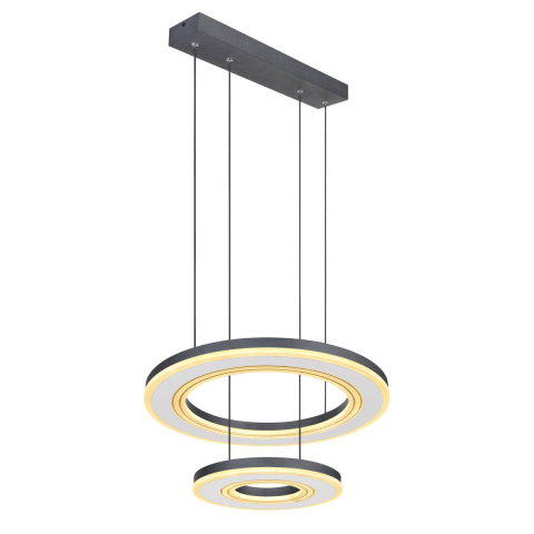 LED Pendelleuchte, Metall, Schwarz, Weiss, CCT, Dimmer, Fernbedienung, 50 cm Ø