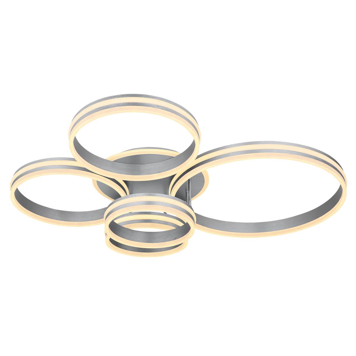 LED Deckenleuchte, Grau, Rund, Nachtlicht, Memory Funktion, 5480 Lumen, 2700 bis 6000 K, Dimmbar, IP20, 114 cm Länge, Fernbedienung.