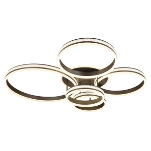 LED Deckenleuchte, Flach, Rund, CCT, Nachtlicht, Memory Funktion, Titan, Aluminium, Dimmbar, 4900 Lumen, Fernbedienung