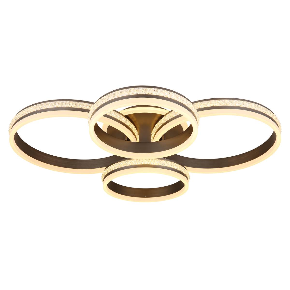 LED Deckenleuchte, Rund, Titanfarbig, Metall, CCT, Nachtlicht, Dimmer, Memoryfunktion, Fernbedienung, 4225 Lumen, 90 Watt, Versandkostenfrei