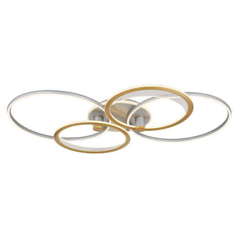 LED Deckenleuchte, Gold, Silber, Klar, Acryl, Aluminium, Nachtlicht, Dimmer, Memory, Timer, Fernbedienung, 2699 Lumen, CCT, Versandkostenfrei