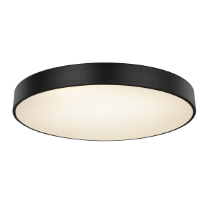 Plafonnier LED, métal, noir, CCT, variateur, veilleuse, 60 cm de diamètre
