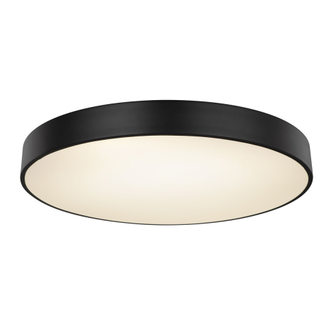 LED Deckenleuchte, Metall, Schwarz, CCT, Dimmer, Nachtlicht, 60 cm Ø
