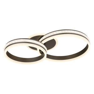 LED Deckenleuchte, Metall, Titanfarbe, Dimmer, CCT, Fernbedienung, 64 cm x 40 cm