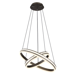 LED Pendelleuchte, Metall, Acryl, Titanfarbe, CCT, Dimmer, Fernbedienung, 60 cm Ø