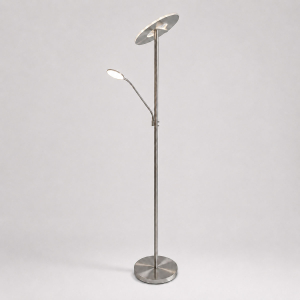 Wohnraumbeleuchtung LED-Stehleuchte, Touch-Dimmer, Lesearm, Nickel, Chrom, Schalter, 180 cm Höhe, Leseleuchte, Wohnzimmer Stehleuchte, Schlafzimmer Stehlampe, Hotel Lobbyleuchte, Leseraumleuchte, Hotel Stehbeleuchtung