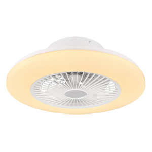 LED Deckenleuchte, Ventilator, Weiß, 50 cm Ø