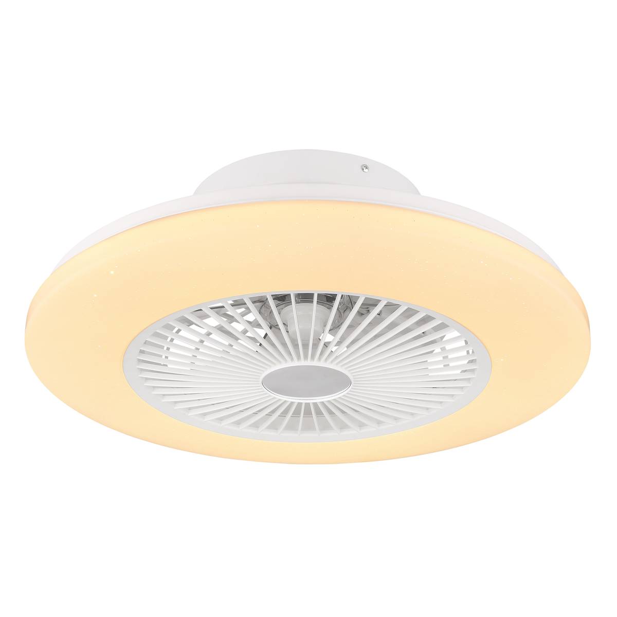 LED Deckenleuchte, Ventilator, Weiss, 50 cm Ø