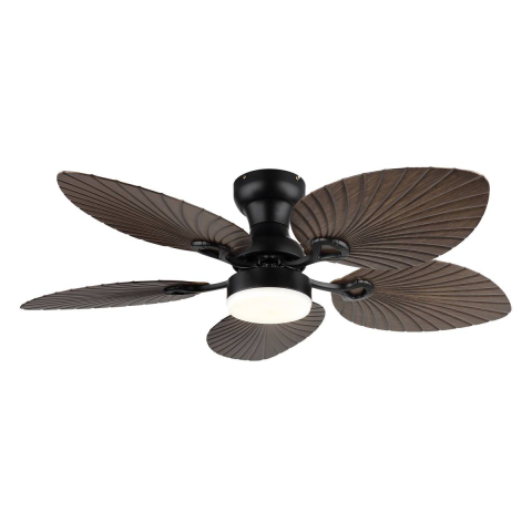 LED Deckenleuchte, Deckenventilator, Schwarz, CCT, Dimmer, 107 cm Ø
