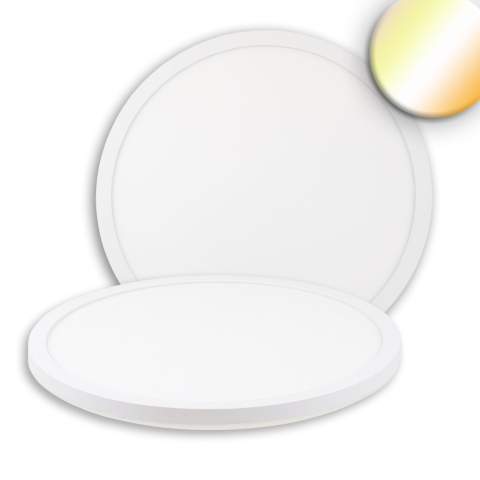 LED Deckenleuchte, Ultraflach, Weiss, CCT, IP44, 40 cm Ø