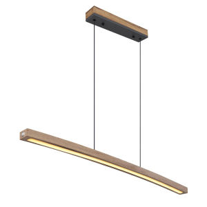 LED Pendelleuchte, Holzoptik, CCT, Dimmer, Höhe verstellbar, 100 cm x 7 cm