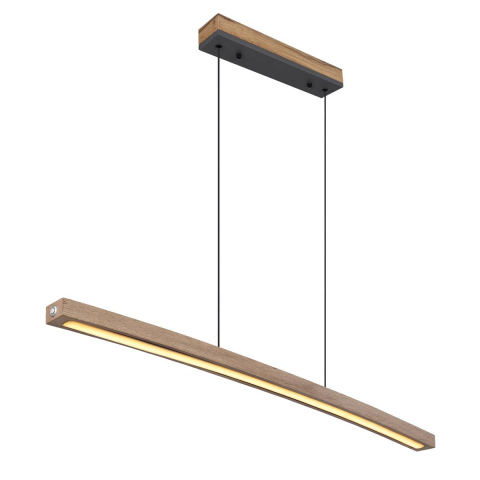 LED Pendelleuchte, Holzoptik, CCT, Dimmer, Höhe verstellbar, 100 cm x 7 cm