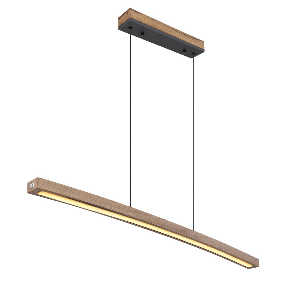 LED Pendelleuchte, Holzoptik, CCT, Dimmer, Höhe verstellbar, 100 cm x 7 cm