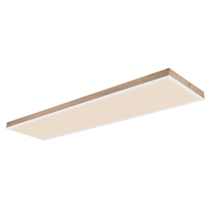 LED Deckenleuchte, Holzoptik, CCT, Dimmer, Timer, 120 cm x 30 cm