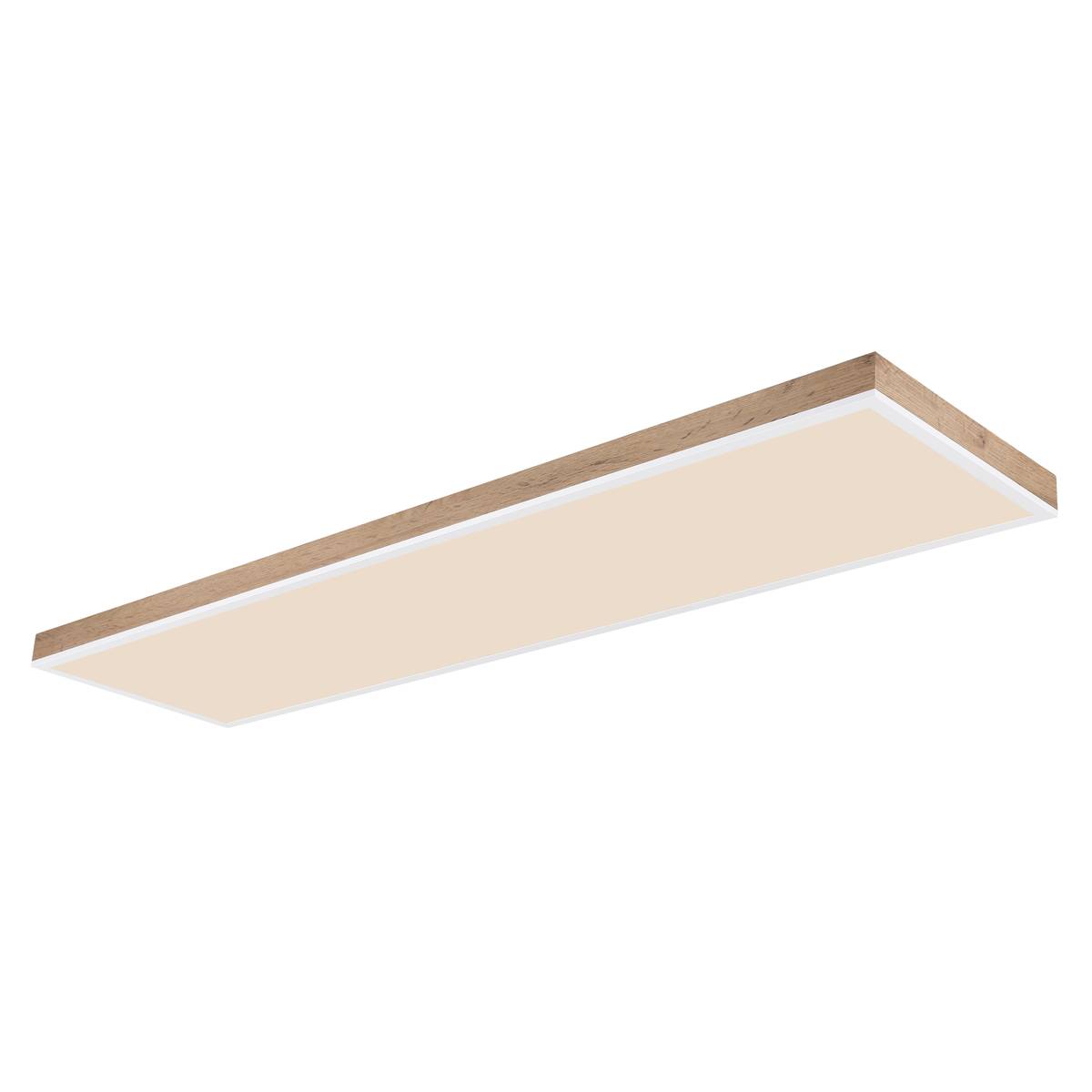 LED Deckenleuchte, Holzoptik, CCT, Dimmer, Timer, 120 cm x 30 cm