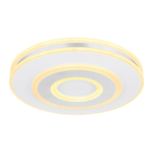 LED Deckenleuchte, Metall, Weiß, Fernbedienung, 42 cm Ø