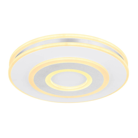 LED Deckenleuchte, Metall, Weiß, Fernbedienung, 42 cm Ø