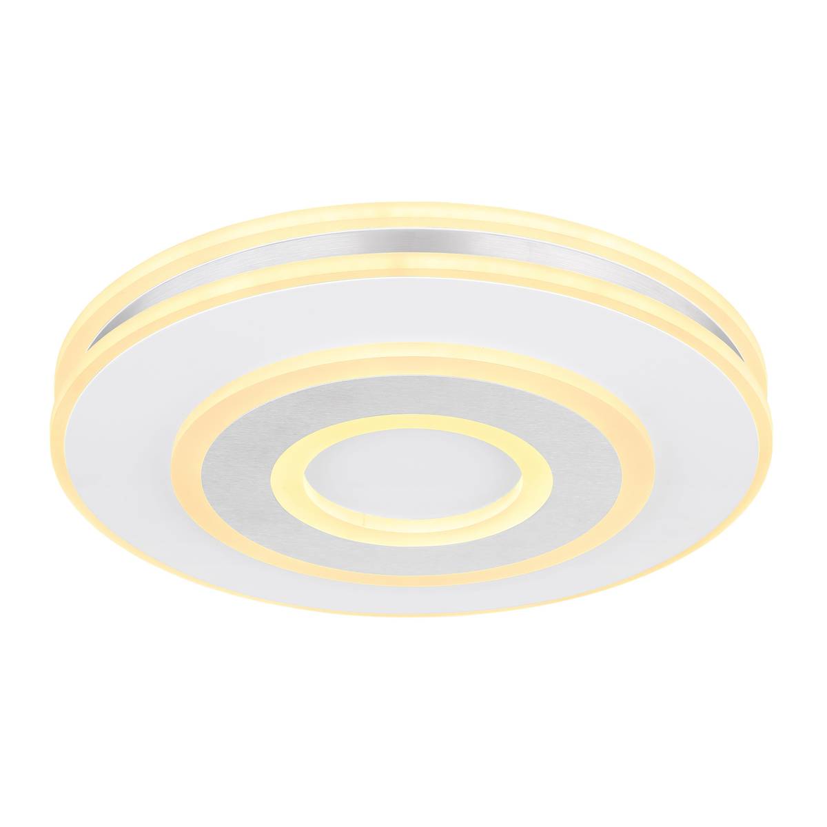 LED Deckenleuchte, Metall, Weiß, Fernbedienung, 42 cm Ø