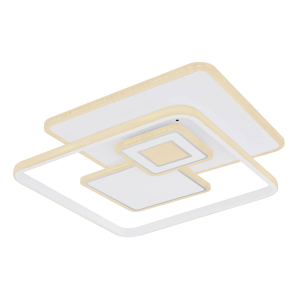 Plafonnier LED, métal, blanc, CCT, variateur, 50 cm x 50 cm