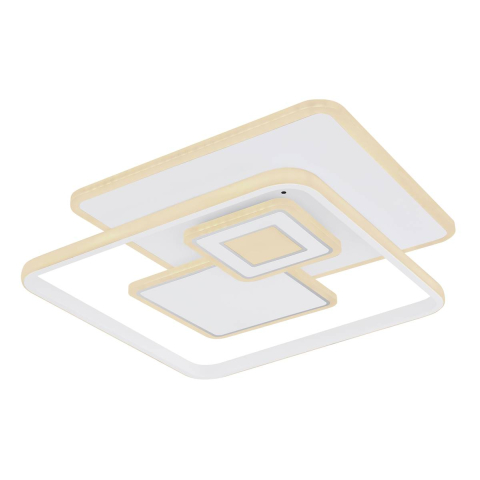 LED Deckenleuchte, Metall, Weiss, CCT, Dimmer, 50 cm x 50 cm