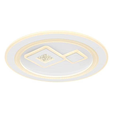 LED Deckenleuchte, Metall, Weiss, CCT, Dimmer, Fernbedienung, 47 cm Ø