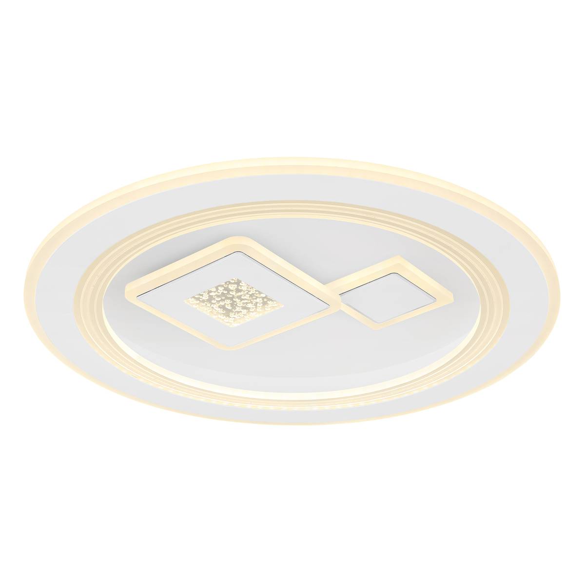 LED Deckenleuchte, Metall, Weiss, CCT, Dimmer, Fernbedienung, 47 cm Ø