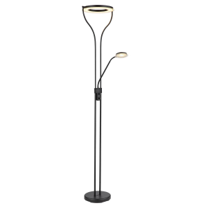 LED Deckenfluter, Leselicht, Schwarz, Dimmer, 194 cm Höhe